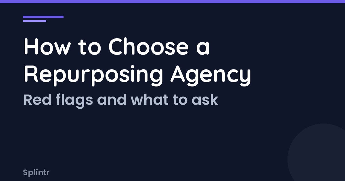 Content Repurposing Agency