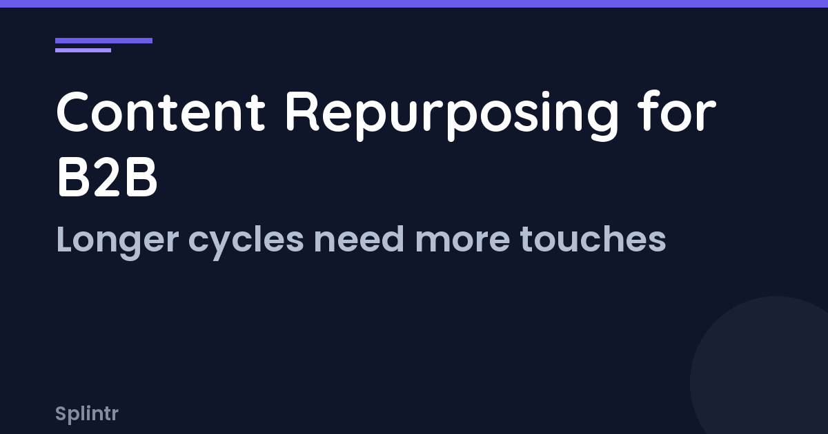 Content Repurposing for B2B: Why It Works Differently Than B2C