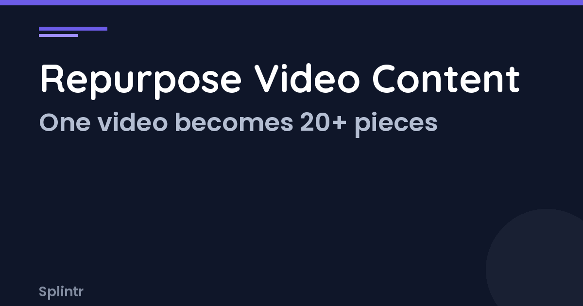 Repurpose Video Content